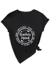 Talla Grande 100 kg Estilo High Street Americano Estampado de Letras Holgada Adelgazante Manga Corta Camiseta para Mujer Verano Cuello en V Top