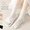 Calcetines de espiga para mujer, calcetines de media pantorrilla, calcetines finos de verano de moda con cinco dedos, calcetines huecos transpirables para mujer que separan los dedos