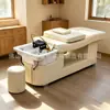 Cama de Beleza Integrada para Lavagem e Massagem para Comércio Exterior, Cama de Cabeleireiro para Salão com Circulação de Vapor e Água, Cama de Shampoo para Exportação de Terapia Capilar