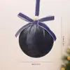 Bola de Navidad envuelta en terciopelo transfronteriza, bola colgante individual de 8 cm con lazo, adorno navideño decorativo de bola de plástico