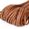 Tira de Couro Sintético PU Dobrável de 5mm Cordão de Couro Sintético de Pele de Ovelha Tira Dobrada e Prensada Corrente para DIY Borda de Bolsa Decoração de Colar Leide Zhu