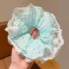 Scrunchie de Bolinhas de Alto Padrão Estilo Francês, Elástico de Renda Versátil para Mulheres, Adequado para Penteados de Coque, Acessório de Cabelo