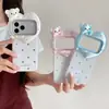 Estojo para Lentes 3D Urso com Bolinhas de Diamante Brilhante para 18 Pro Max, Novo Design Criativo para Capa Dura Apple 17, 16, 15