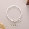 Pulseira de Cristal de Pedra da Lua Branca Natural Feminina Nova Prata Esterlina Chinesa Transportador de Lótus Luz de Luxo Pulseira Guoxue Presente Explosivo