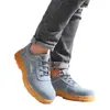 Zapatos de trabajo de verano transpirables hechos a medida para hombre, con puntera de acero para resistencia al impacto y a la perforación, hechos de piel de vaca, adecuados para soldadura eléctrica, protección contra el calor y trabajo en obras de construcción