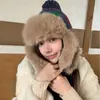 Sombrero Lei Feng Cuadrado Colorido Vintage a Prueba de Frío para Mujer, Otoño e Invierno Grueso Tejido para Jugar en la Nieve del Noreste Protección Tibia para los Oídos Tendencia
