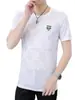 Camiseta Estampado Oscuro para Hombre de Manga Corta de Verano de Seda de Hielo Cuello Redondo Camiseta Fresca Sedosa de Media Manga Top de Seda de Hielo Cuello Redondo Media Manga para Hombre