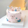 Decoração de Bolo Dia das Mães Fada Mãe Feliz Feriado Estampa Borboleta Mãe Flor Mesa de Sobremesa Topper de Confeitaria