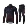 Ai Suo Invierno Estampado Polar Cálido Secado Rápido Traje de Ciclismo de Manga Larga para Hombre
