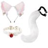 Cosplay Orejas de Gato Aro para el Cabello Accesorios de Cola de Gato Hechos a Mano Lindo Gato Madre Animal Oreja Accesorios para el Cabello Accesorios de Cola de Animal Traje