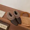 Zapatos de Mocasín Retro Franceses para Mujer con Pelo Rizado para Uso en Exteriores, Calidez con Terciopelo Plus, Nuevo Estilo de Invierno, Zapatos de Algodón para Mujer con Aumento Oculto de Altura, Zapatos Pequeños de Cuero