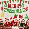 Banner de Fiesta Navideña con Purpurina Roja y Verde Transfronteriza Feliz Navidad Decoraciones en Espiral Adornos para Pastel Guirnalda