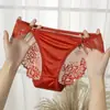 Ropa Interior de Encaje Año de la Suerte para Mujer 2026 Año Nuevo del Caballo Satén Semi-Transparente Malla Hueca Sexy Bragas para Mujer
