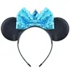 Coroa de Pedras Preciosas Laço Headband Cabeça do Mickey Personalidade Fashionável Exquisite Headband de Lantejoulas Acessório de Cabelo Fofo para Menina
