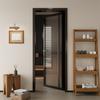 Puerta Plana Simple Moderna Puerta de Vidrio Templado Puerta Interior Doméstica Puerta de Ingeniería Aleación de Aluminio Baño Inodoro Puerta de Inodoro