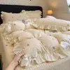Cubierta de Cama de Terciopelo Tejido Grueso de Invierno Antideslizante Juego de Cuatro Piezas de Terciopelo de Leche Funda de Edredón de Terciopelo de Gato Perezoso Ultra Suave Pieza Única Antiestática