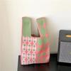 Bolsa Tote de Moda Estilo Coreano Simples Bolsa de Tricô Personalizada Bolsa de Mão Bolsa de Mão Bolsa de Mão Bolsa de Pulso Bolsa Saco de Balde Feminina