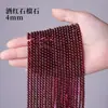 Cuentas redondas de granate color vino tinto natural, cuentas de cristal de granate púrpura semiterminadas, cuentas sueltas para pulsera DIY, cuentas espaciadoras, venta al por mayor