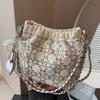 Bolsa de Corrente de Diamante Brilhante de Alta Qualidade para Mulheres 2025 Nova Moda Bolsa de Ombro Bolsa Transversal de Jeans Retrô