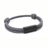 Joyería Transfronteriza Europea y Americana, Pulsera Ajustable Cuadrada de Tubo de Acero Inoxidable con Láser, Pulsera Ajustable Tejida a Mano de Paracord