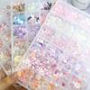 24 Cajas Dopamina Color Arcoíris Joyería para Uñas de Arte de Dibujos Animados Multicolor Blanco Combinación Accesorios DIY Material Hecho a Mano Caja