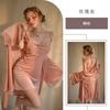 Pijama de Terciopelo Sexy sin Espalda Tentación Camisón Simple de Tirantes Otoño e Invierno Bata Exterior Dulce Belleza Conjunto de Ropa para el Hogar