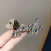 Pinza para pelo de cachorro de alta resistencia con incrustaciones de diamantes, lujo ligero y elegante, pinza de cocodrilo con diamantes brillantes, diseño de nicho, pinza para flequillo y mechones, accesorio para el cabello
