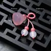 Pingente de Vidro Estilo Chinês Imitação de Jade Borboleta Vagem de Lótus Pequeno Charme Acessório DIY Feito à Mão Pulseira Broche Hanfu Qipao