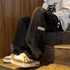 Jeans Retro Americanos Rayados para Hombre, Primavera y Otoño Nuevo Cintura Elástica High Street Holgados Casuales Pantalones Largos Rectos para Hombre