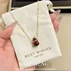 Nuevo Collar de Calabaza Roja China Lujo Ligero Temperamento Sencillo Sentido de Alta Gama Cadena para la Clavícula Año del Zodiaco Estilo Chino Collar Retro