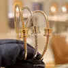 Novo Bracelete Bangle Baojia V Banhado a Ouro 18K com Mola Estilo de Celebridade Versátil para o Dia a Dia Transmissão ao Vivo Atacado de Fábrica Transfronteiriço