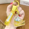 Adorno Creativo de Llavero de Velero con Arena Movediza de Dibujos Animados, Botella a la Deriva con Arena Movediza del Océano, Colgante de Buena Suerte, Regalo