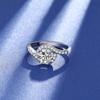 Anel de diamante de alto carbono Moda Feminina s925 anel de prata esterlina quatro garras clássico 1 quilate anel de diamante de prata fábrica atacado
