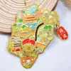 Serie FujianFuzhou Rongcheng Encanto Antiguo y Belleza Escénica de la Capital de Fujian Imanes para Refrigerador Souvenirs de Viaje Culturales y Creativos Pegatinas Magnéticas