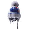 Gorro de lana de punto para niños, bonito gorro de invierno con dibujos animados para niños y niñas, cálido y con protección para los oídos, estilo coreano.