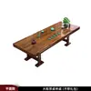 Juego de Mesa de Té Grande y Sillas de Madera Maciza, Una Mesa y Cinco Sillas, Madera Natural, Estilo Chino Nuevo, Mesa de Té para el Hogar, Estación de Preparación de Té para Oficina, Todo en Uno