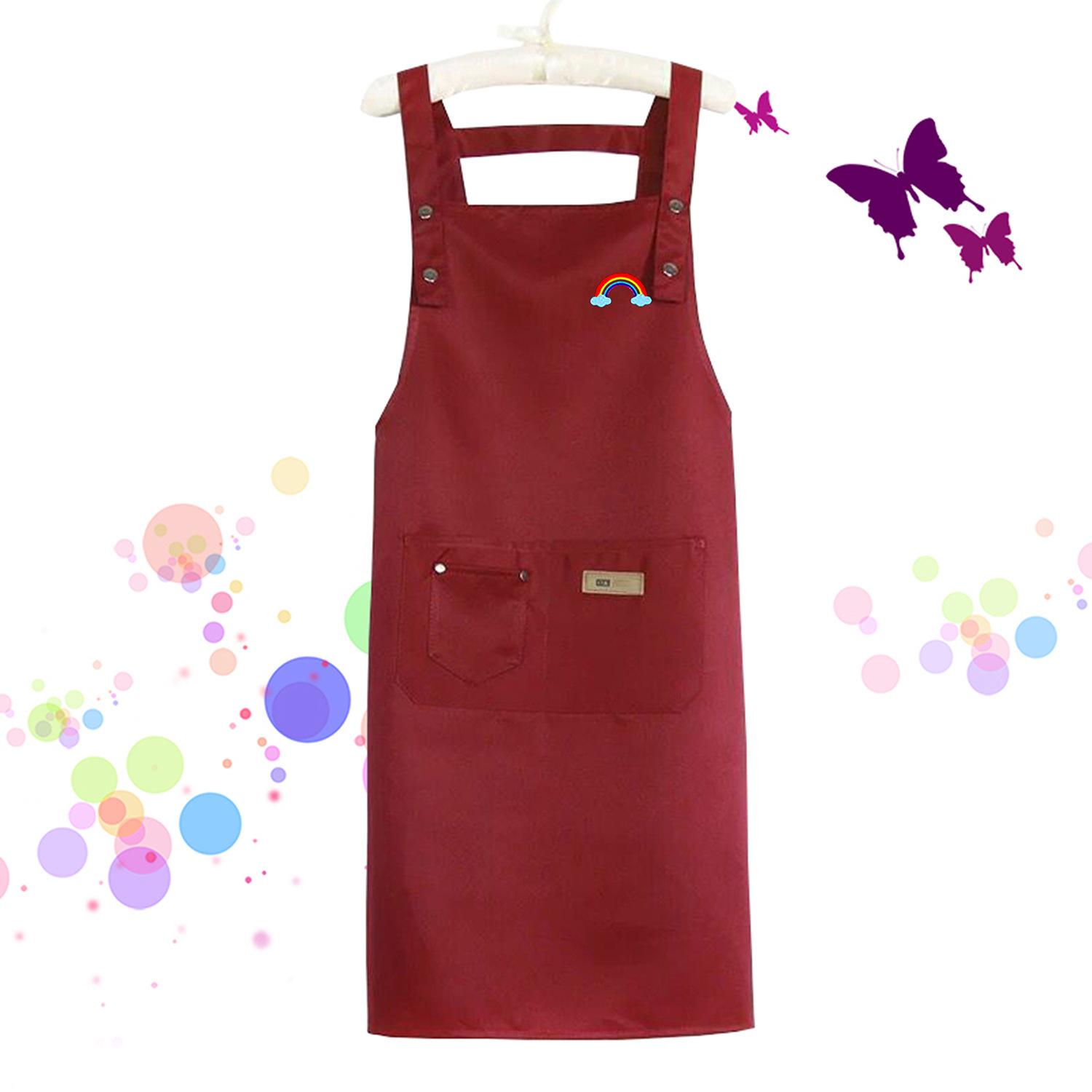 彩虹背带款酒红色