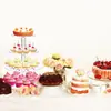 Soporte de Acrílico para Pasteles de 3 Niveles, Soporte Transparente Redondo de 4 Niveles para Postres, Suministros para Decoración de Fiesta de Cumpleaños, Soporte Multicapa