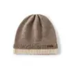 Chapéu de Lã Novo Outono e Inverno Feminino Acolchoado Proteção contra Frio Quente Malha de Caxemira Moda Chapéu com Proteção de Orelha Versátil Estilo Slouchy Bege