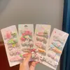 Pinza para el Cabello con Flor y Lazo Estilo Coreano para Niños Pinza de Dibujos Animados con Degradado para Flequillo Pasador para Niña Pinza de Pico de Pato Pinza Lateral Pinza para el Cabello