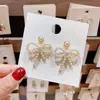 Pendientes de Perla de Alta Calidad con Pasador de Plata 925 Flor de Lazo Tulipán Piedra Ojo de Gato Pendientes de Hoja Tono Vibrante Igual