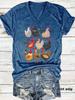 En stock Europeo y Americano cuello en V moda color gallo estampado top camiseta para mujer Amazon en stock holgada manga corta comercio exterior