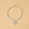 Venta caliente de Amazon tobillera con colgante de amor de pedrería cadena para el tobillo de sandalias de playa de verano cadena de garra joyería para mujer venta al por mayor