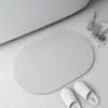 Tapete de Banheiro de Terra de Diatomáceas Cor Sólida Transfronteiriço, Tapete de Pé de Banheiro Oval Absorvente de Água Antiderrapante de Secagem Rápida, Mais Vendido na Amazon