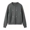 Abrigo Suéter Floral Bordado Pesado Tridimensional Estilo Coreano, Nuevo Otoño e Invierno Dulce Juvenil Cuello Redondo Versátil Cardigan de Punto