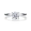 Ranking de Ventas Europeo, Americano, Japonés y Coreano Anillos de Moissanita Plata S925 Chapado en Platino Anillos de Compromiso para Mujer Estilo Simple Venta al por Mayor