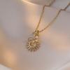 Collar para Mujer, Collar de Acero de Titanio con Colgante de Diseño Novedoso de Moda Nicho de Flor de Circonita con Forma de Corazón Trendy, Set de Temperamento
