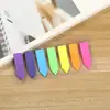 Etiqueta adhesiva fluorescente de PET impermeable para notas, marcador de página para estudiantes, color transparente, nota adhesiva, etiqueta de flecha, indicador, etiqueta de índice