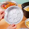 Bandeja de Papel de Aluminio para Freidora de Aire Bol de Papel de Aluminio Papel Absorbente de Grasa Horno de Horneado Barbacoa Bol de Papel Desechable para el Hogar Bandeja de Papel de Aluminio