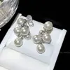 Brincos de Pérola Estilo Zhao Lusi para Mulheres, Tarraxas de Orelha de Luxo Leve de Nicho, Presilhas de Orelha Modernas e Elegantes, Acessórios de Orelha em Formato de Espiral de Mosquito, Sem Furo